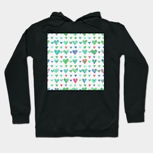 Hearts watercolor surface pattern Hoodie